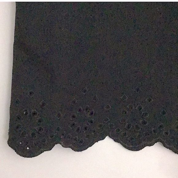 NEW Derek Lam 10 Crosby black shorts high waisted scalloped eyelet zip up size 0 - Picture 13 of 16